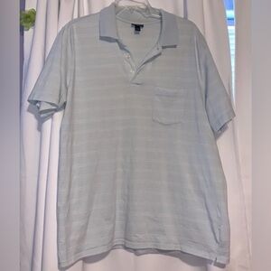 Cherokee light blue striped men’s large short sleeve polo shirt